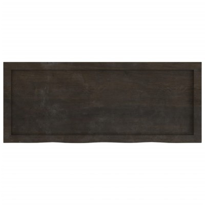 Tablero mesa madera roble tratada marrón oscuro 100x40x(2-4) cm