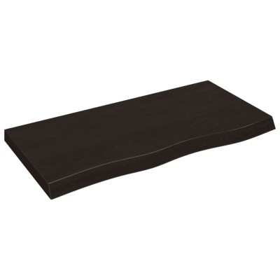 Tablero mesa madera roble tratada marrón oscuro 100x50x(2-6) cm