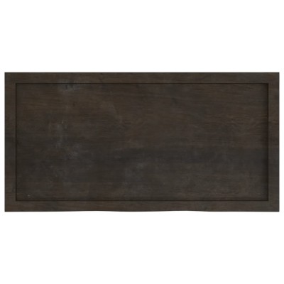 Tablero mesa madera roble tratada marrón oscuro 100x50x(2-6) cm