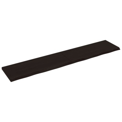 Tablero mesa madera roble tratada marrón oscuro 200x40x(2-4) cm