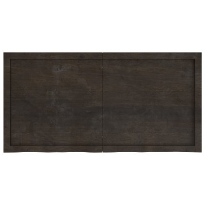 Tablero mesa madera roble tratada marrón oscuro 120x60x(2-6) cm