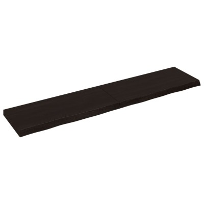 Tablero mesa madera roble tratada marrón oscuro 180x40x(2-6) cm