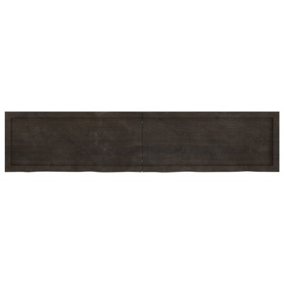 Tablero mesa madera roble tratada marrón oscuro 180x40x(2-6) cm