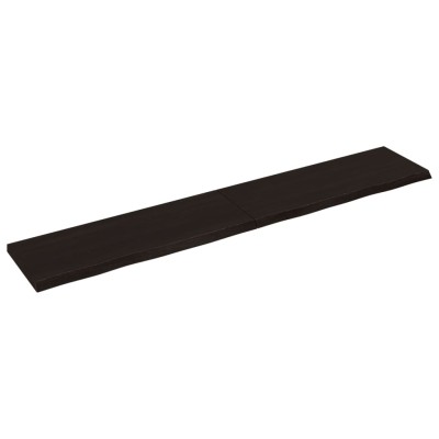 Tablero mesa madera roble tratada marrón oscuro 220x40x(2-4) cm