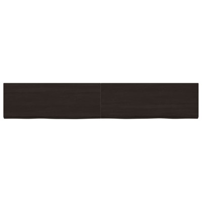 Tablero mesa madera roble tratada marrón oscuro 220x40x(2-4) cm