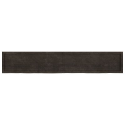 Tablero mesa madera roble tratada marrón oscuro 220x40x(2-4) cm