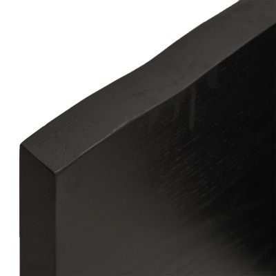 Tablero mesa madera roble tratada marrón oscuro 220x40x(2-4) cm