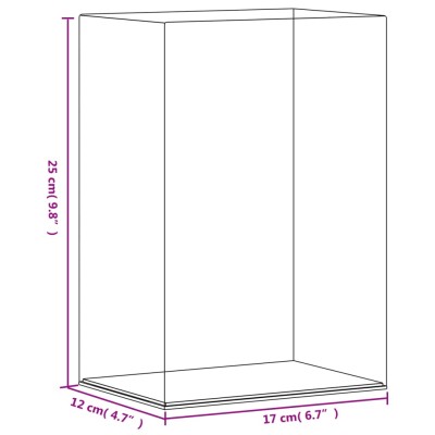 Caja de exposición acrílico transparente 17x12x25 cm