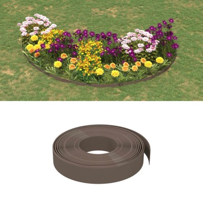 Borduras de jardín 4 uds polietileno marrón 10 m 10 cm