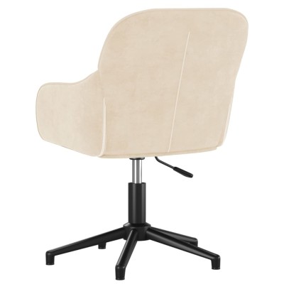 Silla de oficina giratoria de terciopelo color crema