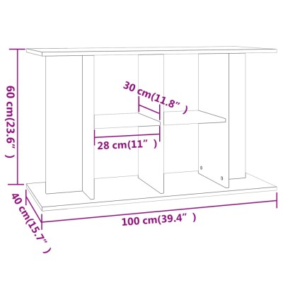 Soporte para acuario madera ingeniería gris Sonoma 100x40x60 cm