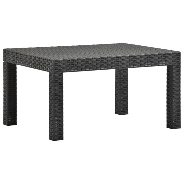 Set de muebles jardín 2 piezas con cojín PP ratán gris antracita