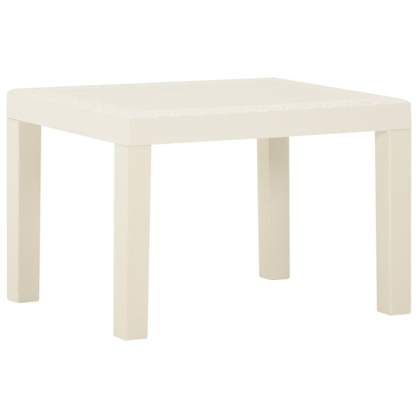 Set de muebles de jardín 3 piezas con cojines plástico blanco