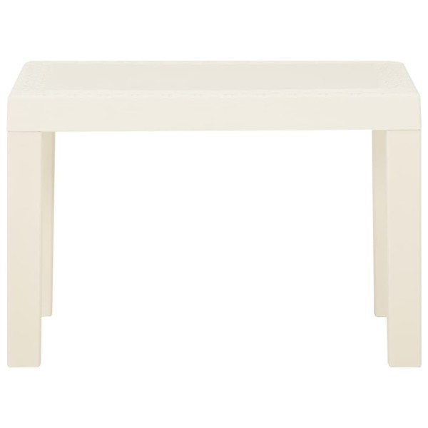 Set de muebles de jardín 3 piezas con cojines plástico blanco