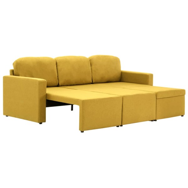 Sofá cama modular de 3 plazas tela amarillo