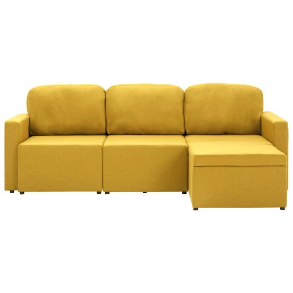 Sofá cama modular de 3 plazas tela amarillo