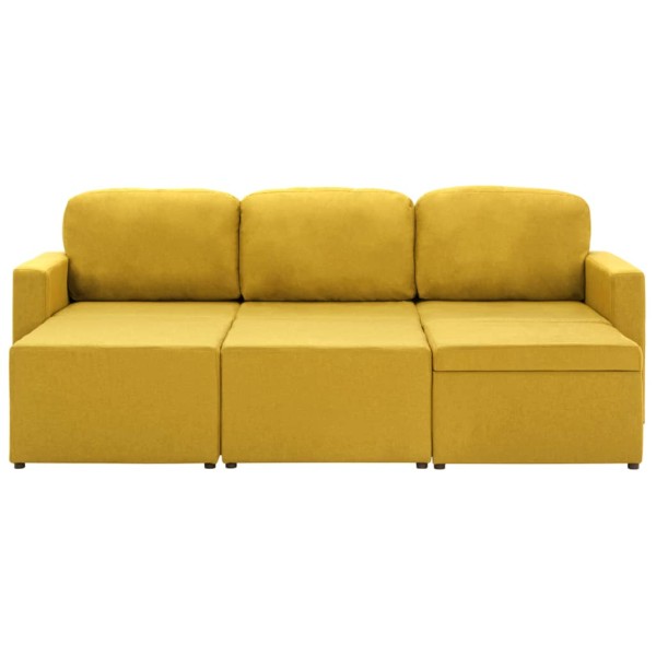 Sofá cama modular de 3 plazas tela amarillo