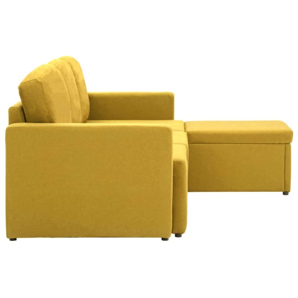 Sofá cama modular de 3 plazas tela amarillo