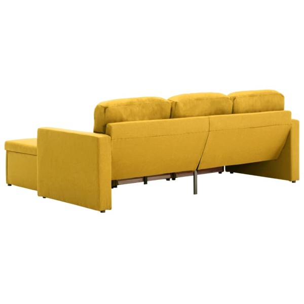 Sofá cama modular de 3 plazas tela amarillo