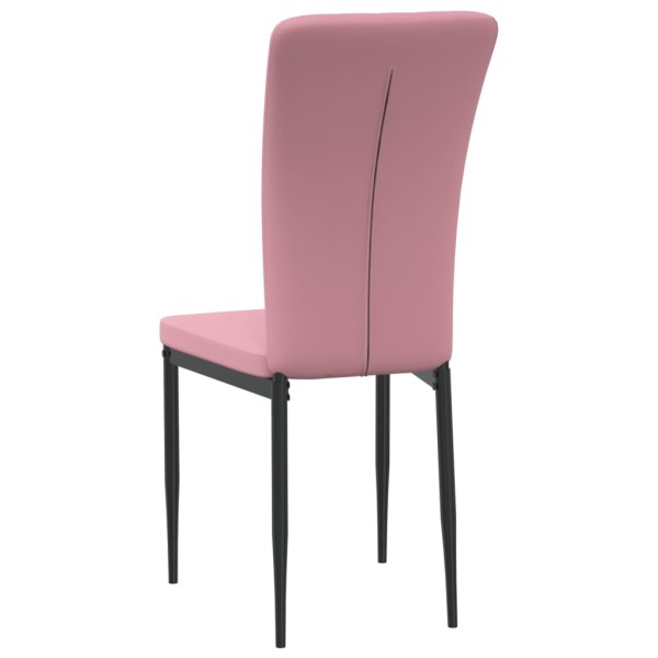 Sillas de comedor 2 unidades terciopelo rosa