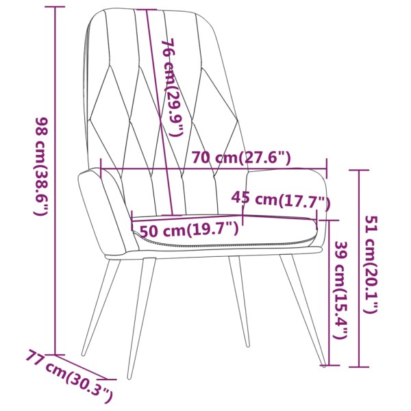 Sillón de relax de terciopelo azul