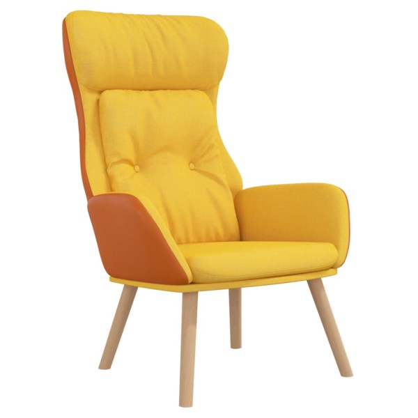 Sillón de relax de tela y PVC amarillo mostaza