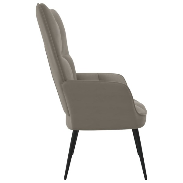 Silla de relajación de terciopelo gris claro