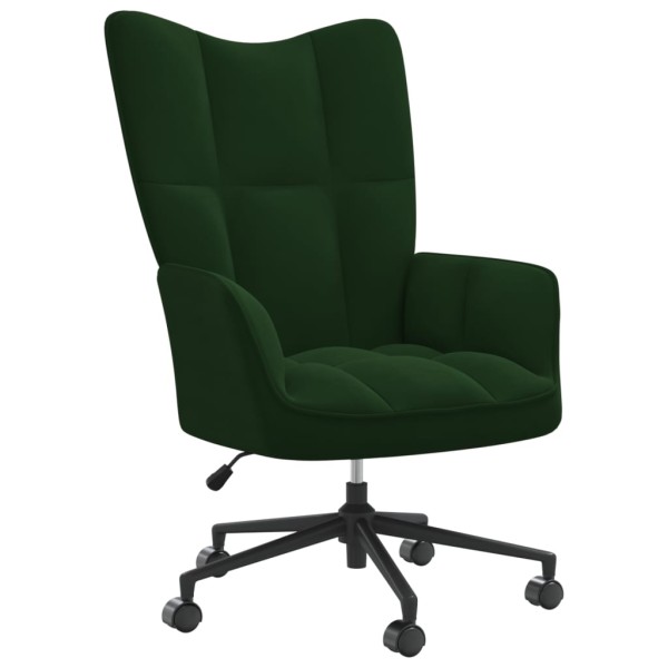 Silla de relajación de terciopelo verde oscuro