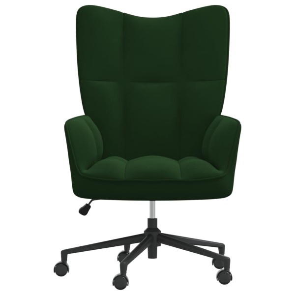 Silla de relajación de terciopelo verde oscuro