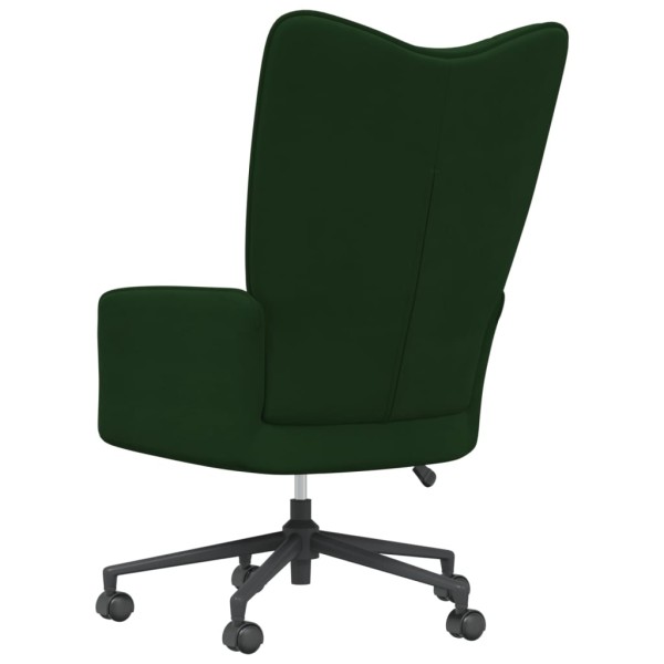 Silla de relajación de terciopelo verde oscuro