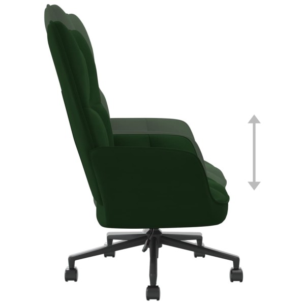 Silla de relajación de terciopelo verde oscuro