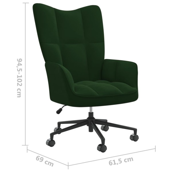 Silla de relajación de terciopelo verde oscuro