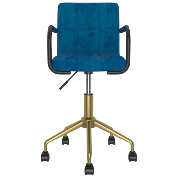 Silla de comedor giratoria de terciopelo azul