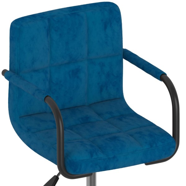 Silla de comedor giratoria de terciopelo azul