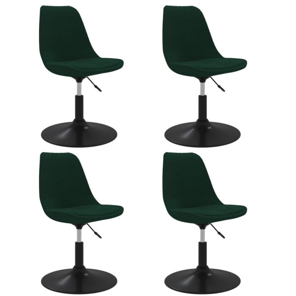 Sillas de comedor giratorias 4 uds terciopelo verde oscuro