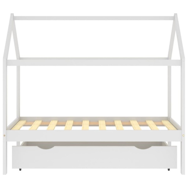 Estructura de cama infantil cajón madera pino blanco 80x160 cm