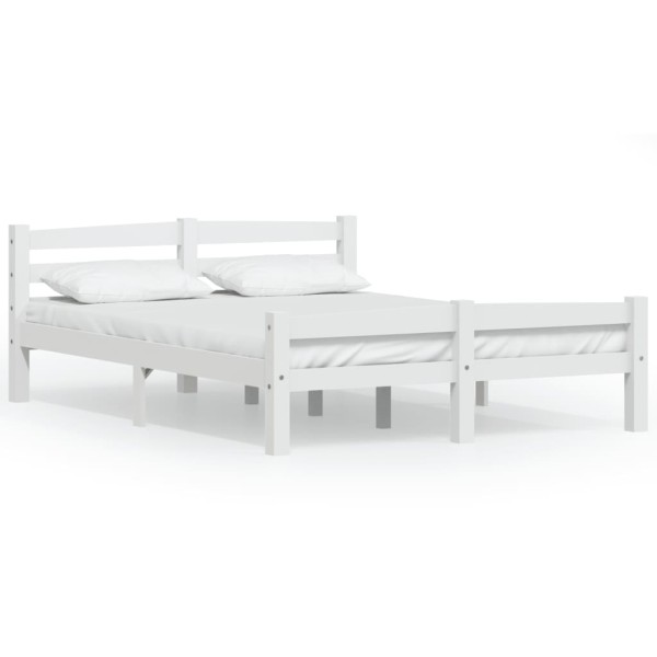 Estructura de cama de madera maciza de pino blanca 120x200 cm