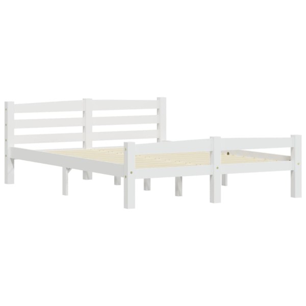 Estructura de cama de madera maciza de pino blanca 120x200 cm