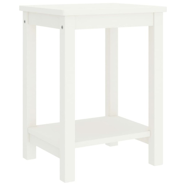 Mesita de noche madera maciza de mango blanco 40x30x50 cm