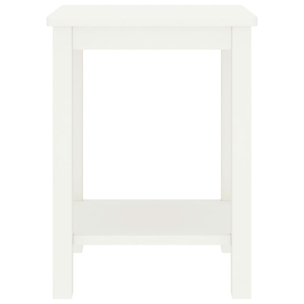 Mesita de noche madera maciza de mango blanco 40x30x50 cm