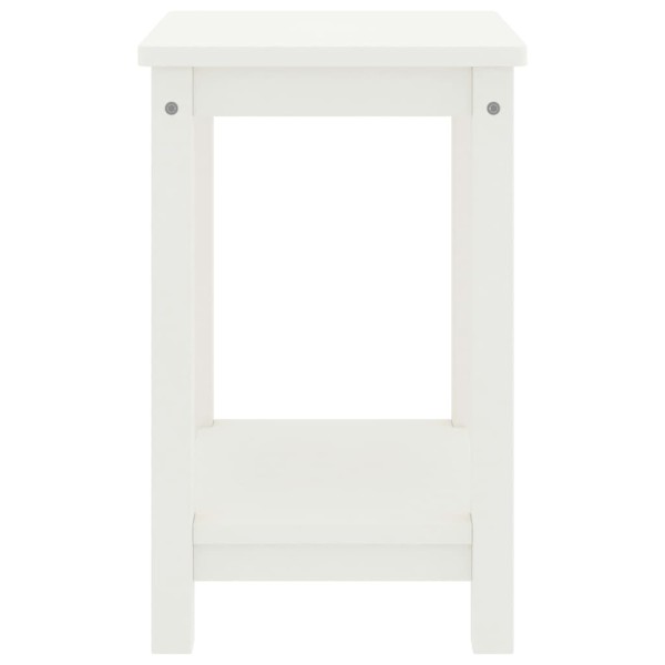 Mesita de noche madera maciza de mango blanco 40x30x50 cm