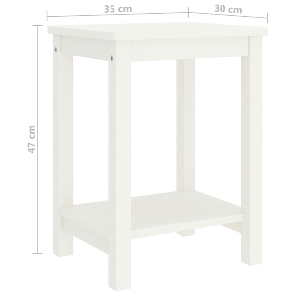 Mesita de noche madera maciza de mango blanco 40x30x50 cm