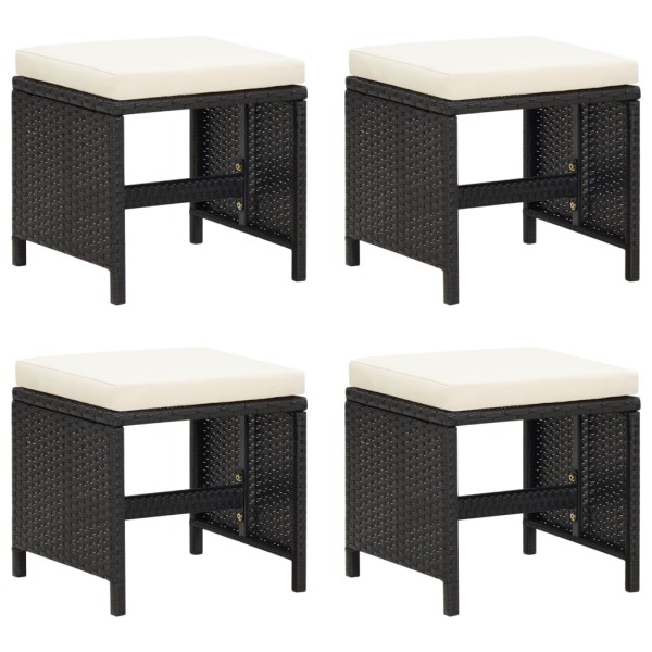 Set de comedor jardín 21 pzas con cojines ratán sintético negro