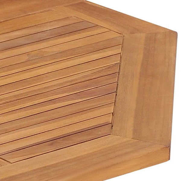 Set comedor de jardín plegable 7 piezas madera maciza de teca