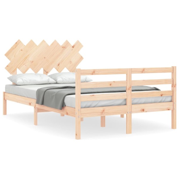 Estructura de cama con cabecero madera maciza 120x200 cm