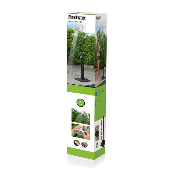 Bestway Ducha de exterior Solar Flow negro 8 L