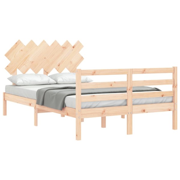 Estructura de cama con cabecero madera maciza 120x200 cm