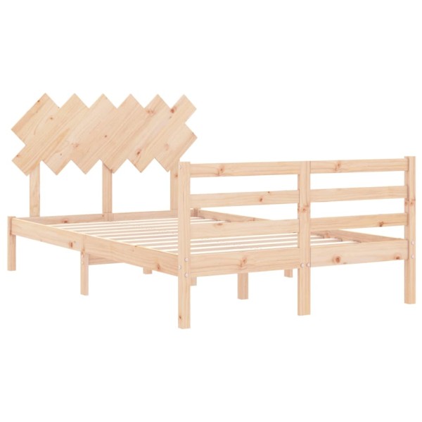 Estructura de cama con cabecero madera maciza 120x200 cm