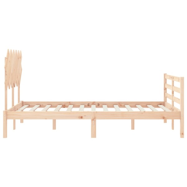 Estructura de cama con cabecero madera maciza 120x200 cm