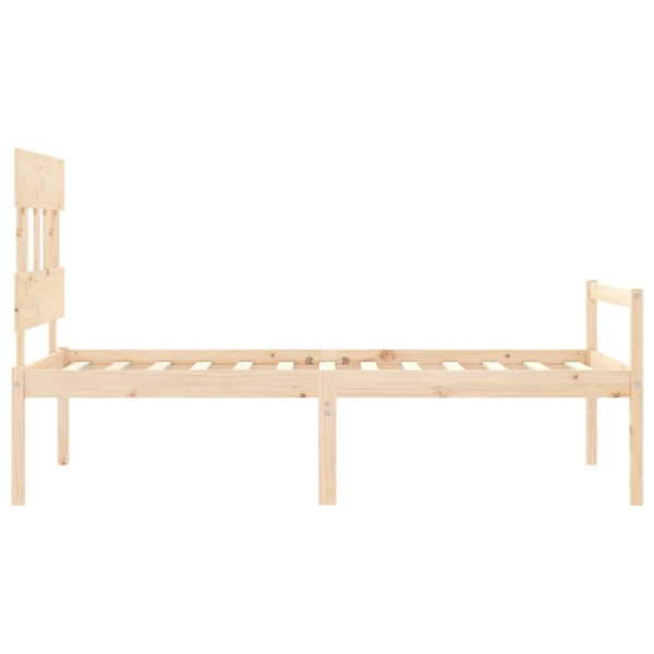 Cama para personas mayores con cabecero madera maciza 90x200 cm